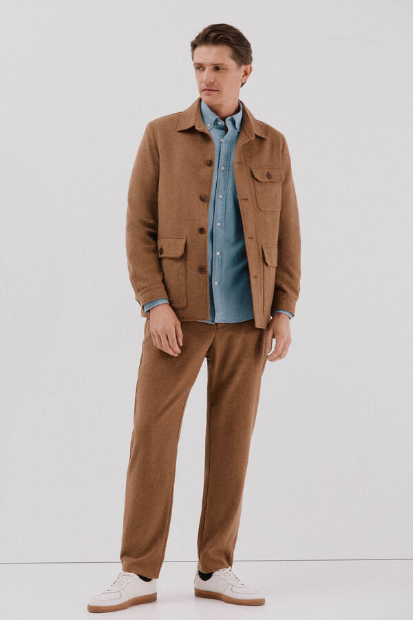 Cortefiel Camel wool overshirt Camel