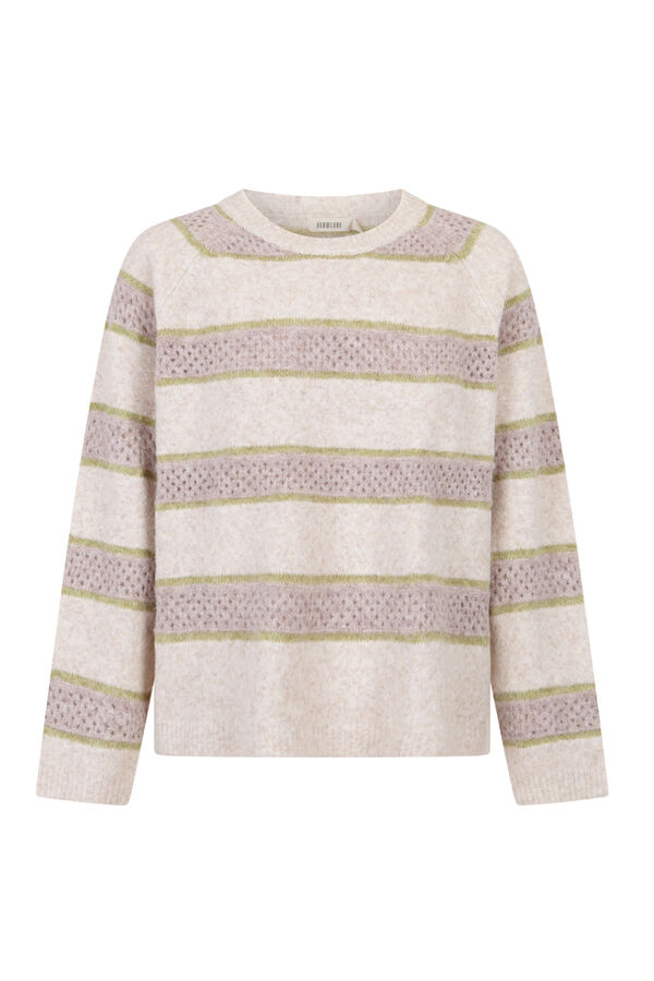 Slowlove Camisola riscas Tostado