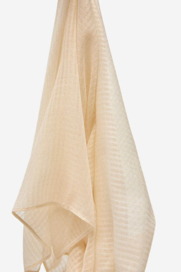 Cortefiel plain shiny scarf Beige