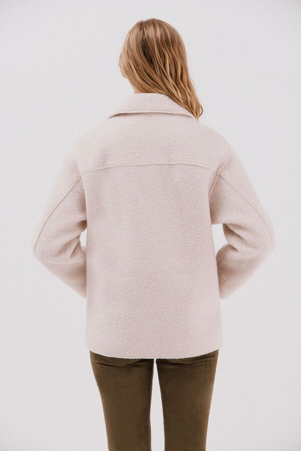 Cortefiel Short biker-style coat Ivory