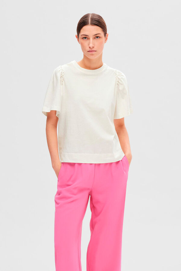 Selected Femme T-shirt de manga curta  Branco