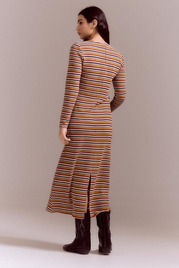 Cortefiel multicoloured striped structured dress Multicolour