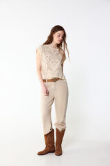 Slowlove Camiseta estampado bandana Ecru