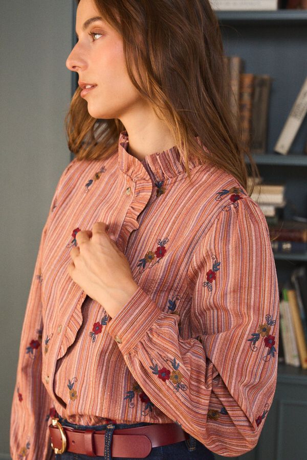 Pol&iacute;n Et Moi Striped shirt Nayeli Orange