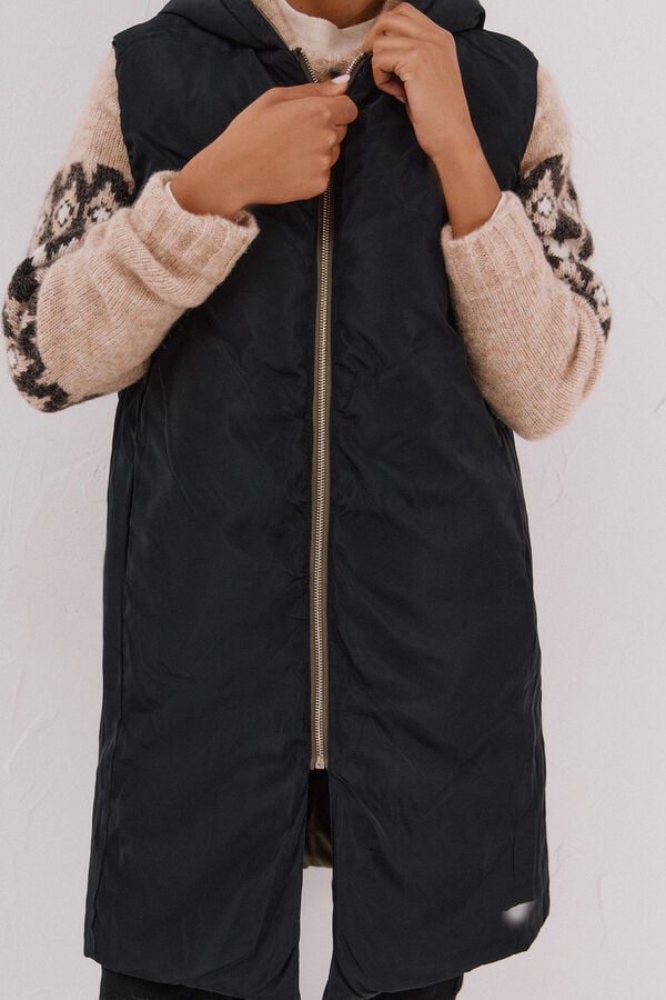 Cortefiel Long reversible gilet Kaki