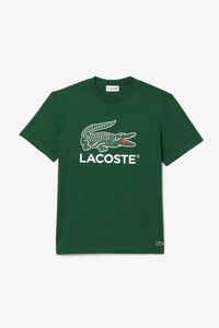 Lacoste T-shirt com estampado de assinatura em malha de algodão