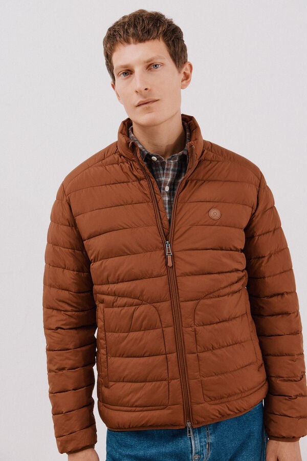 Cortefiel Ultra-light quilted jacket Brown