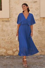 Cortefiel Xana Klein blue pleated dress Blue