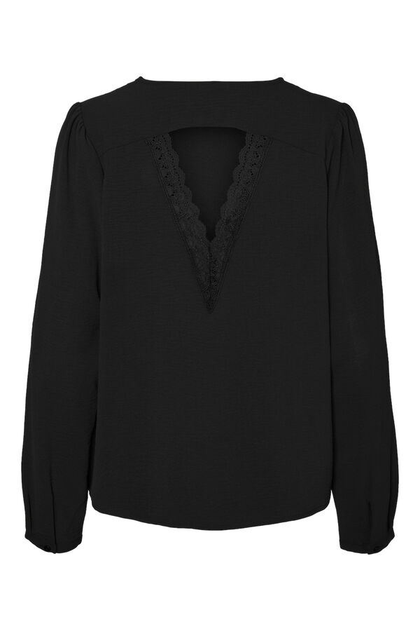 Cortefiel lace top on the back Black