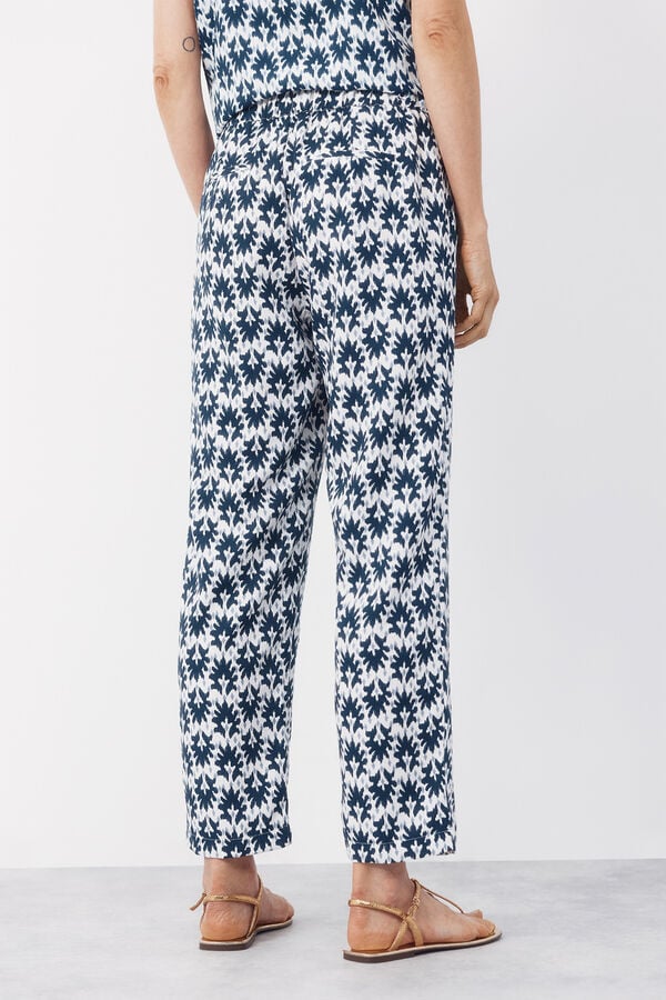 Cortefiel Flowing printed trousers Printed blue