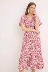 Cortefiel Pleated midi dress Multicolour