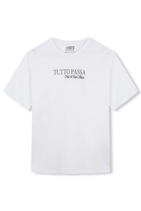 OOTO Camiseta gráfica lavada Branco