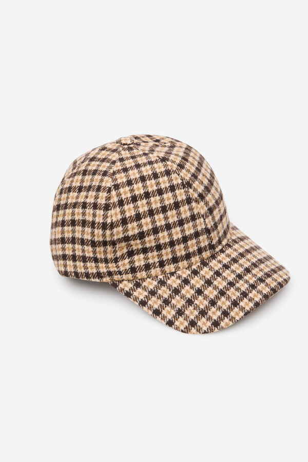 Cortefiel Checked cap Printed brown