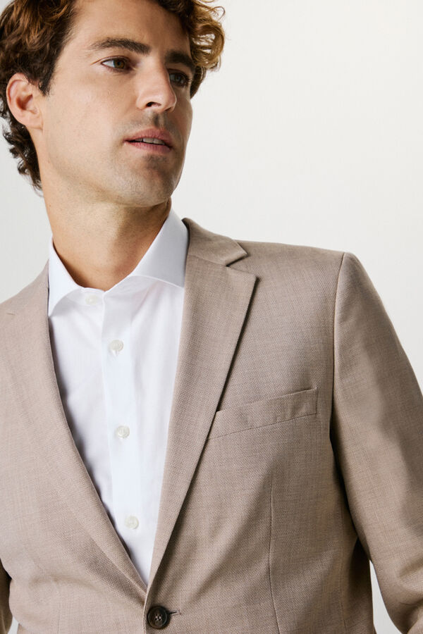 Selected Blazer Slim Fit com lã Castanho