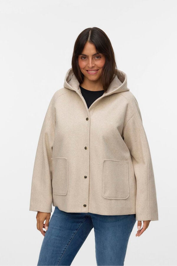 Vero Moda Curve Sobretudo curto de tecido, tamanho grande  Cinzento