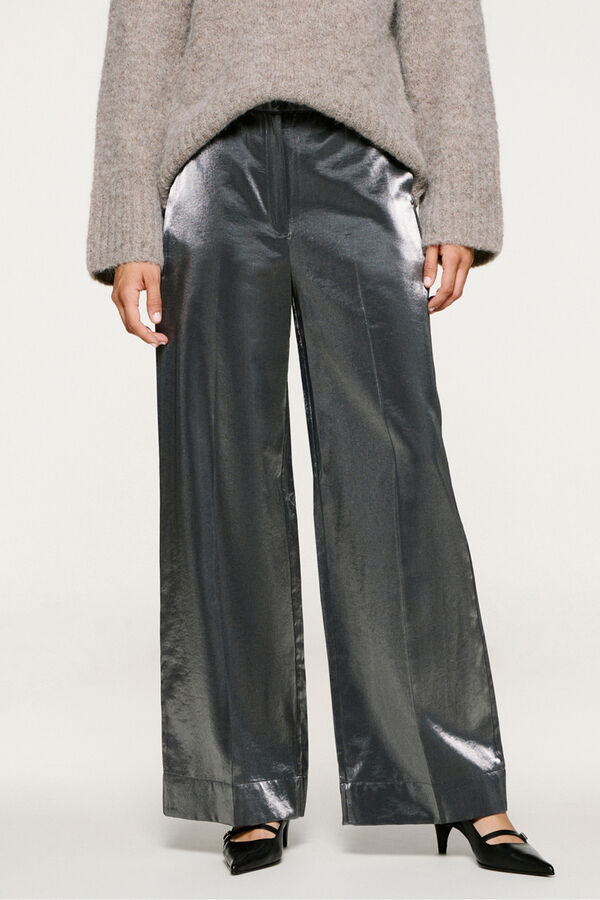 Selected Pantalón efecto metalizado Negro