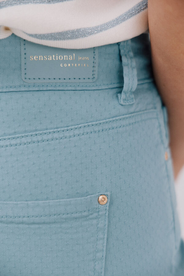 Cortefiel Sensational Slim Jacquard Jeans Blue