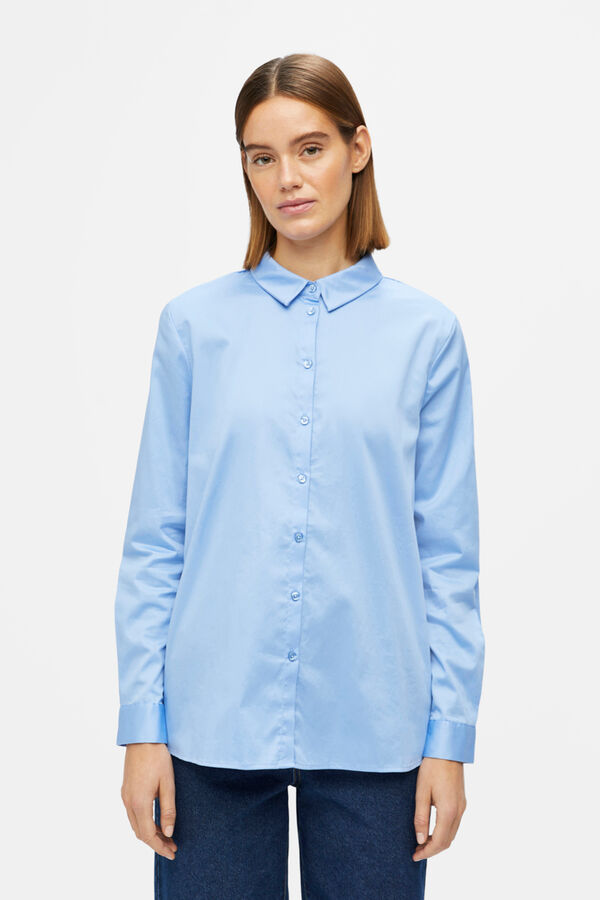 Cortefiel Camisa popelina Azul