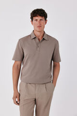 Cortefiel Ottoman structure polo shirt Brown