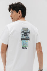 Cortefiel Camiseta old school memories Blanco