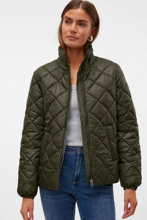 Vero Moda Casaco acolchoado gola alta Verde