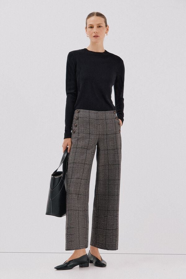 Cortefiel Basic boxy jersey Black