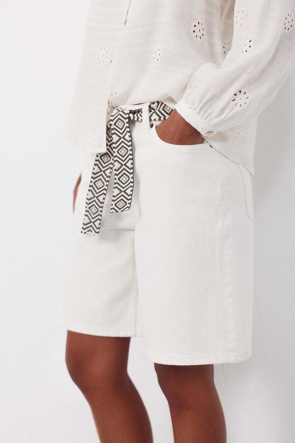 Cortefiel Denim Bermuda shorts White
