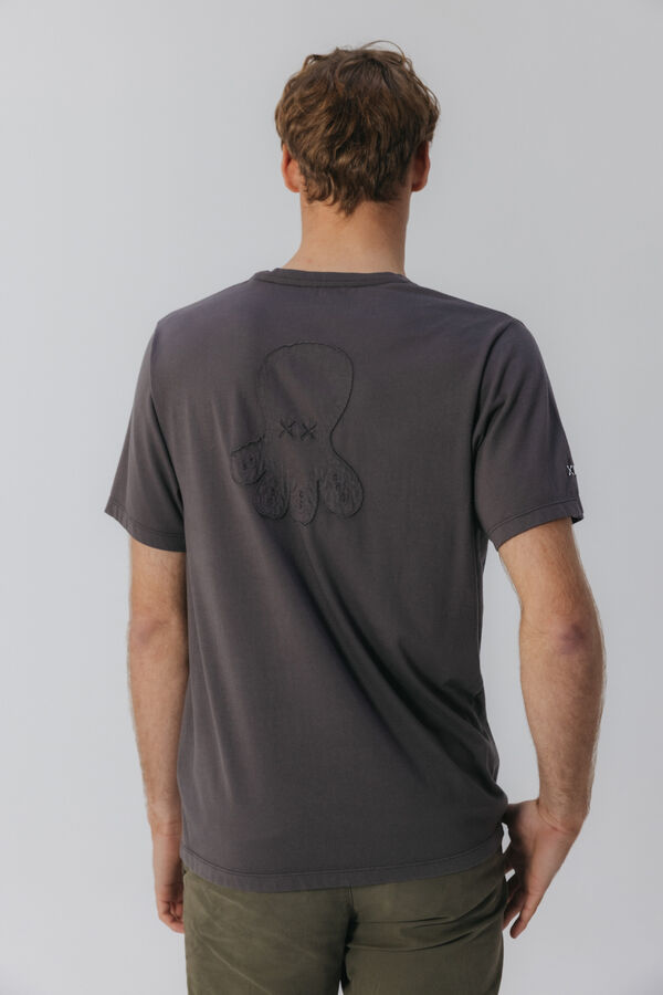 elPulpo T-shirt com logo tran&ccedil;ado Cinzento