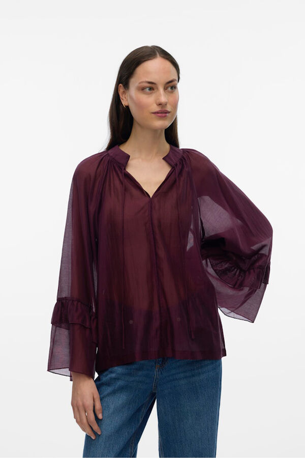 Vero Moda Blusa de manga com babados  Roxo
