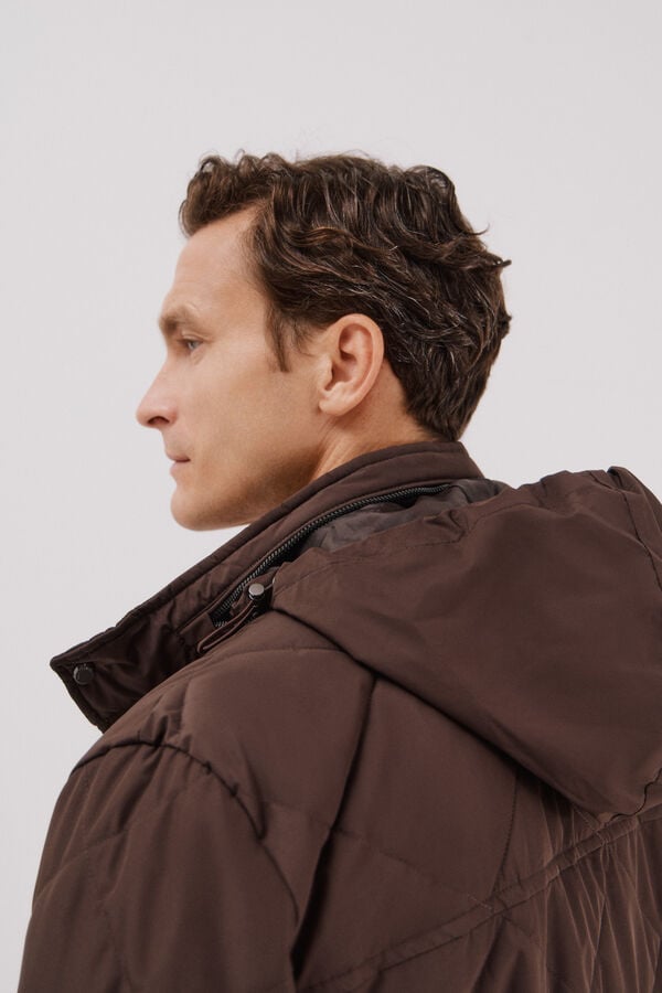 Cortefiel Diamond quilted jacket Dark brown