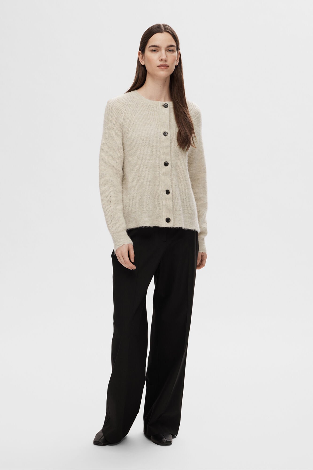 Selected Casaco de malha em l&atilde; e alpaca