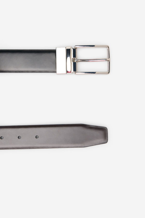 Cortefiel Reversible leather belt Black