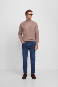 Silbon Camisola de gola com tric&ocirc; oitos