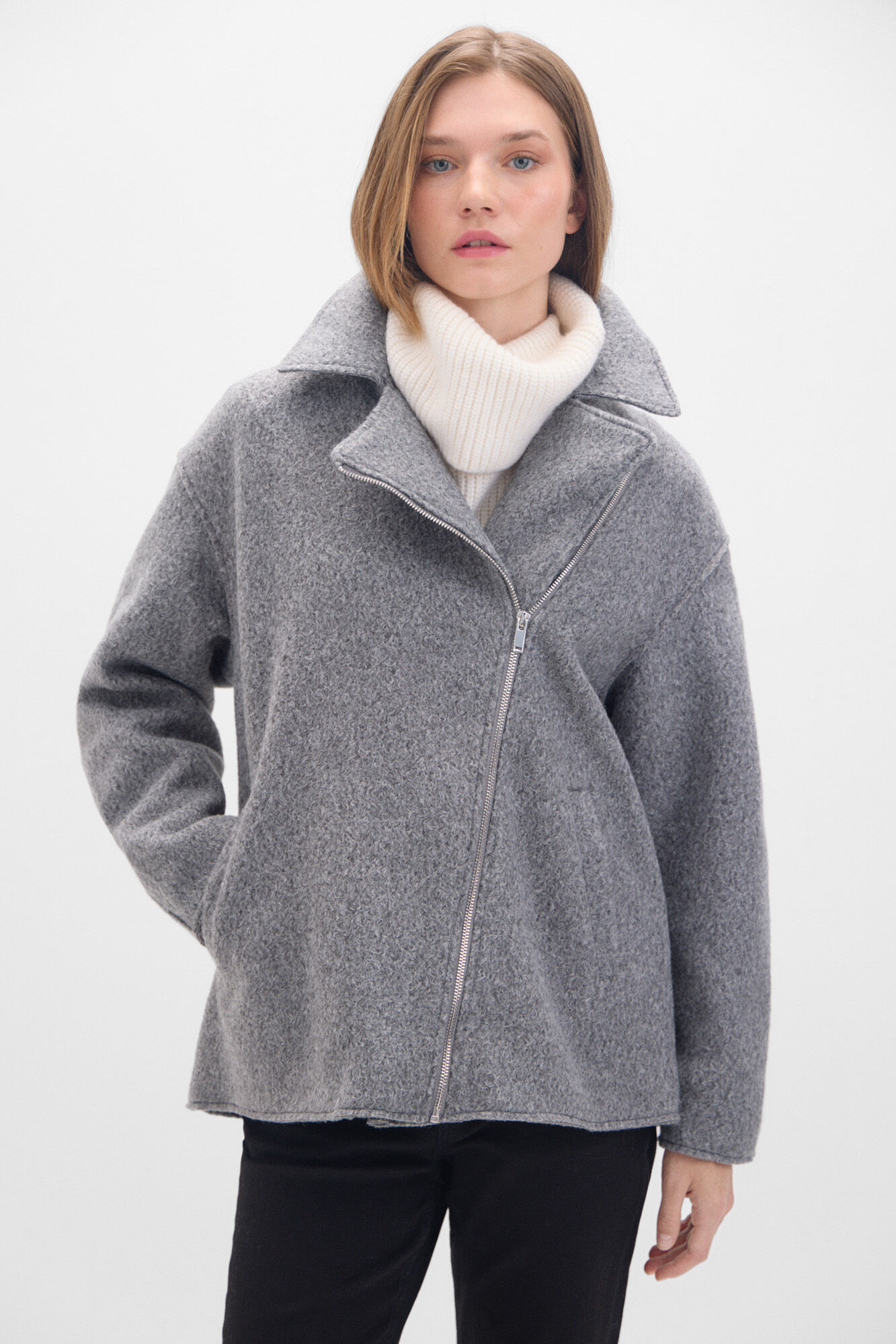 Biker silhouette jacket Women s jackets Cortefiel