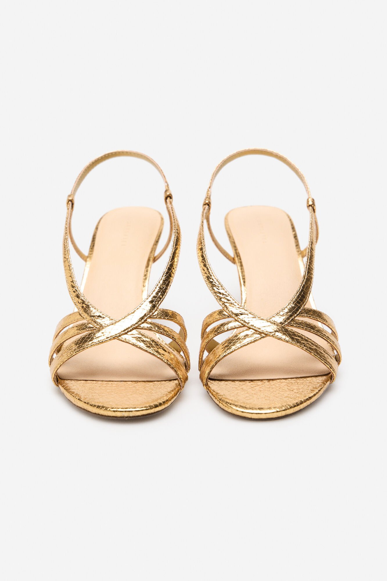 Cortefiel Snake-effect heeled sandal