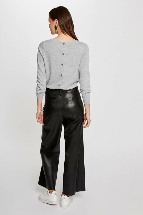 Cortefiel Faux leather pants Black