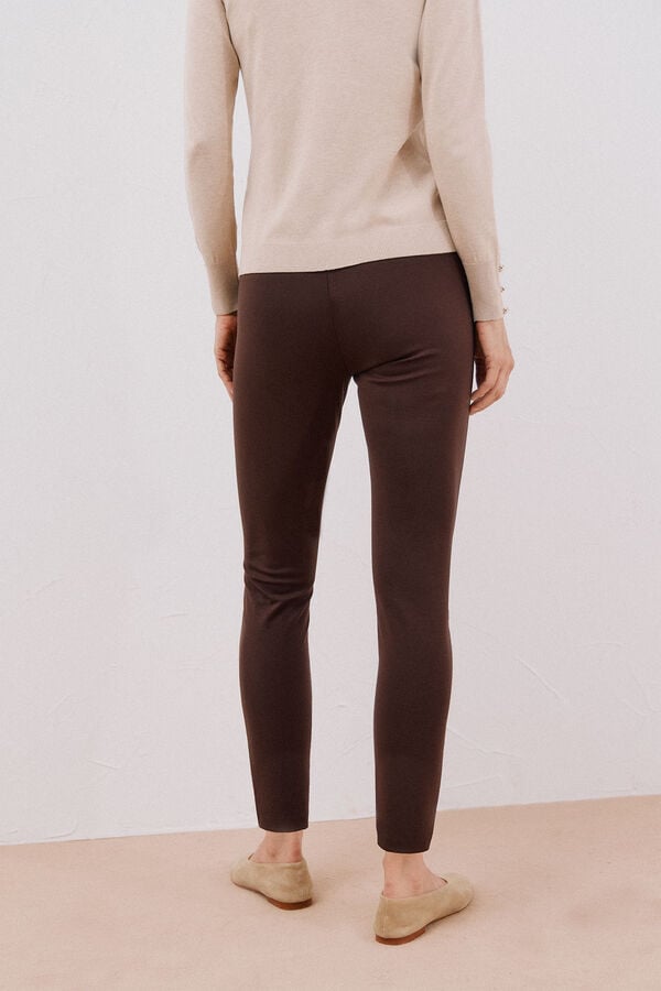 Cortefiel Legging de mujer de punto Marrón oscuro