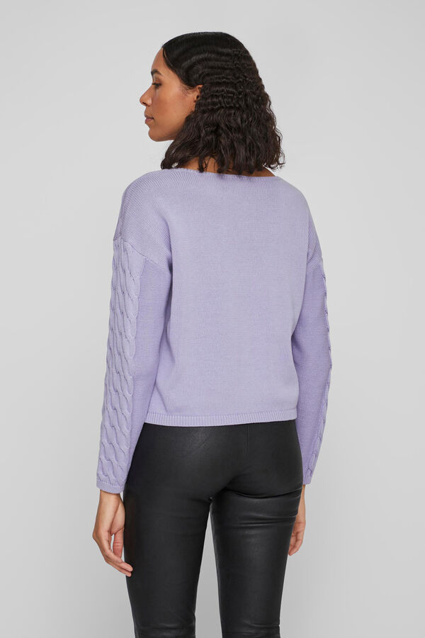 Cortefiel Cable knit jumper Lilac