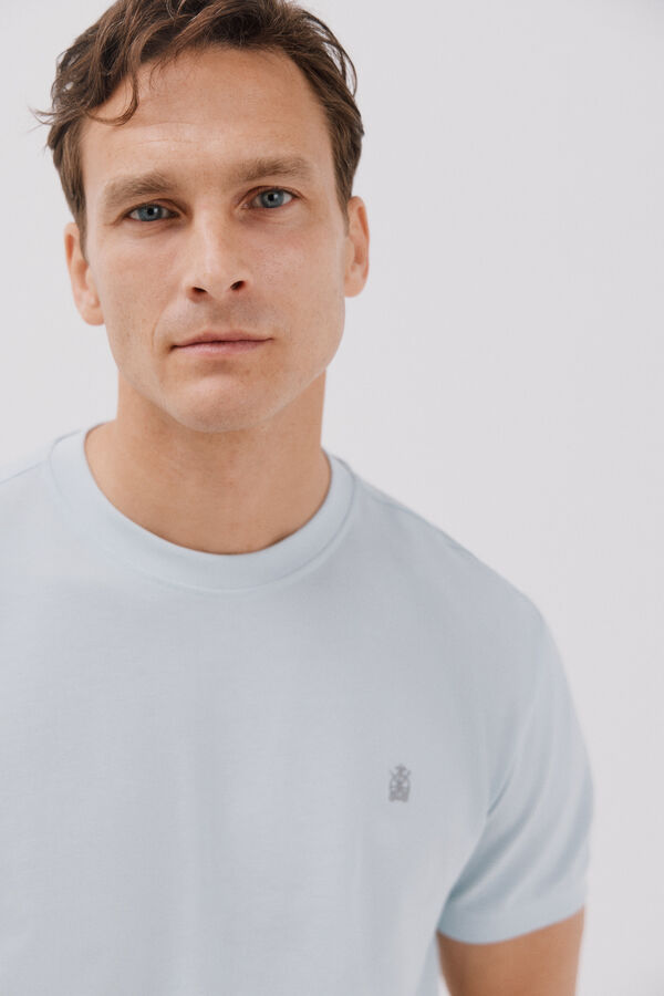 Cortefiel Basic piqué T-shirt Blue