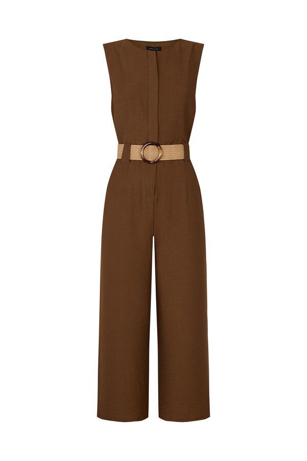 Cortefiel Belted jumpsuit Kaki