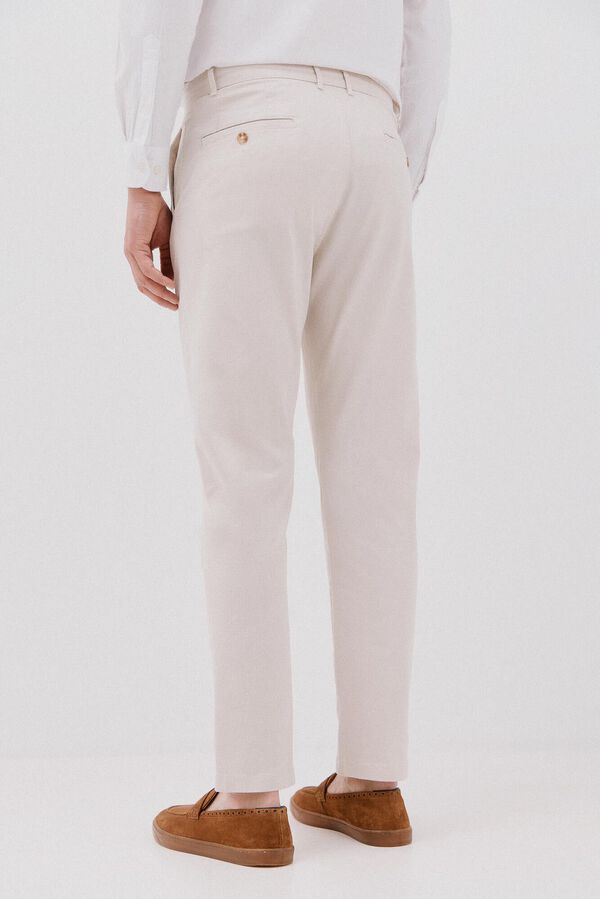 Cortefiel Tapered fit chinos Ivory