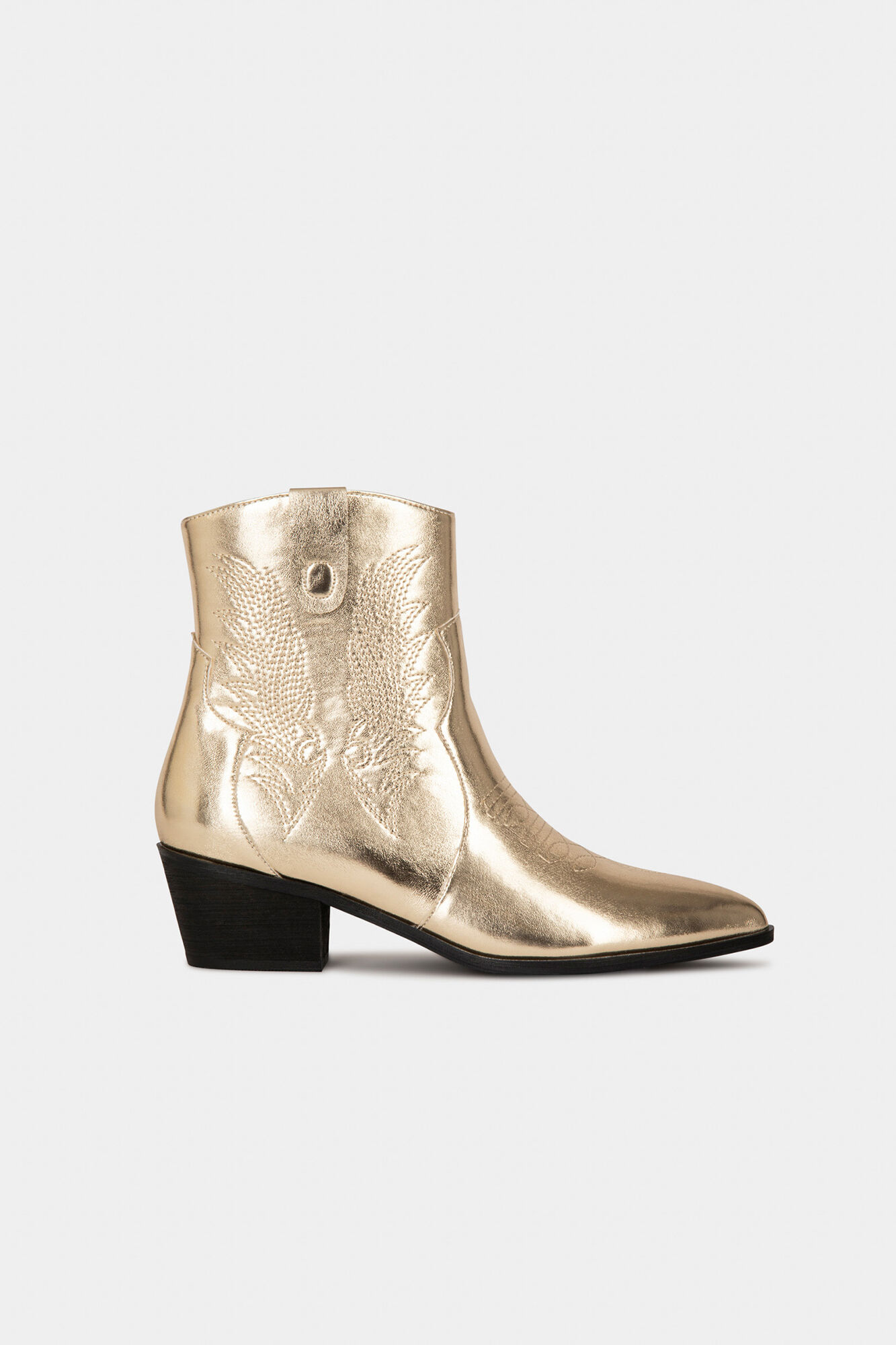 Metallic heeled ankle boot Women s shoes Cortefiel