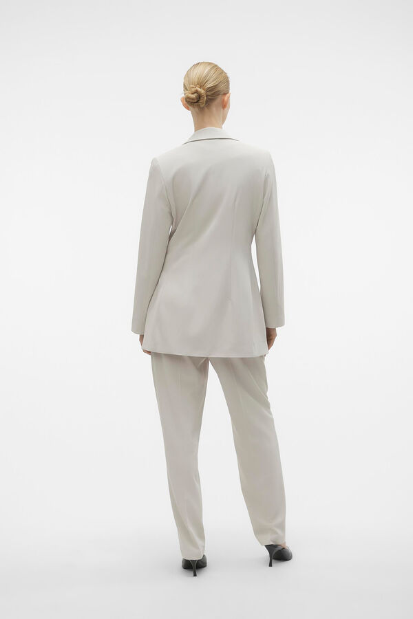 Cortefiel Slim-cut long-sleeved blazer Grey