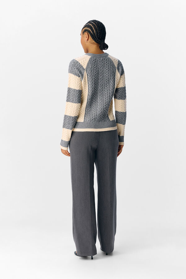 Object Camisola de malha bicolor com cabo Cinzento