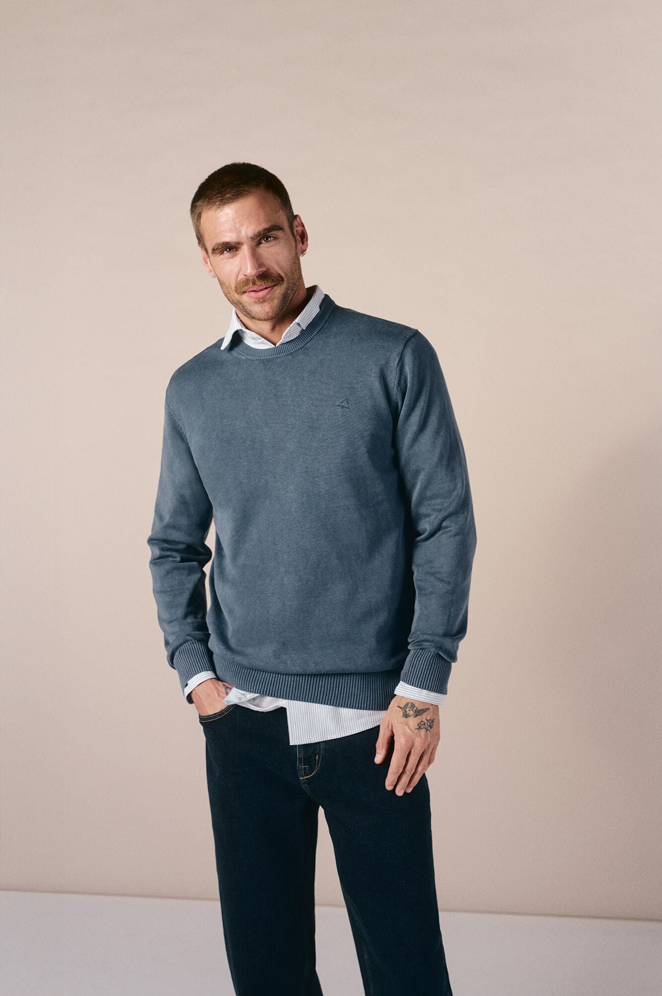 OOTO Jersey cuello redondo algod&oacute;n lavado