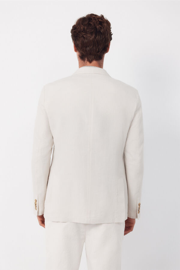 Cortefiel Linen blazer Beige