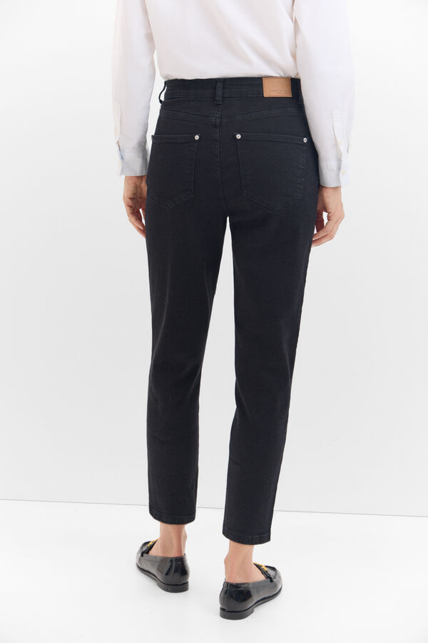 Cortefiel Pantalones vaqueros Mom Negro