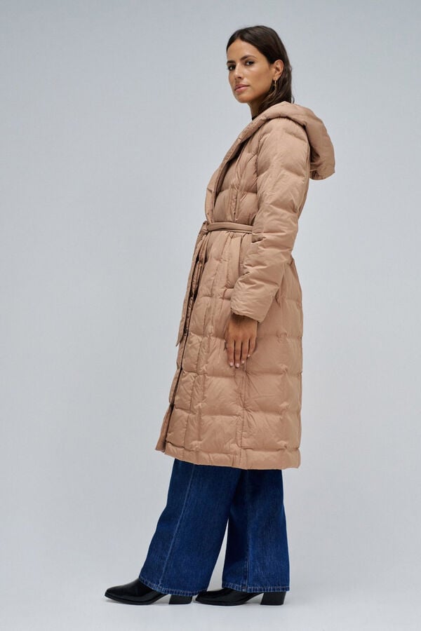 Salsa Jeans Sobretudo longo acolchoado Tostado