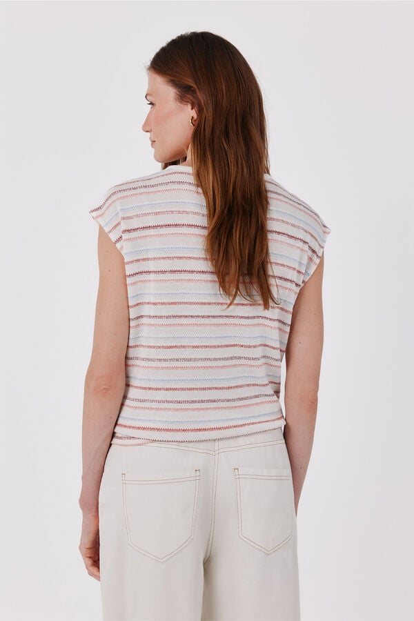 Cortefiel T-shirt com estrutura de riscas Multicolorido