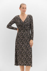 Cortefiel Front Knot Dress Printed grey